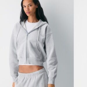 TNA boyfreind Heather Gray Zip-Up Hoodie